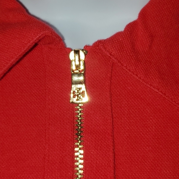Tory Burch red half zip polo sz small - Picture 2 of 9